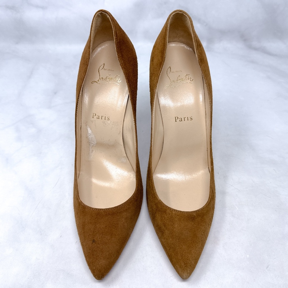Christian Louboutin Pigalle Follies 100 Suede Pointed Toe Stiletto Heel Pumps 40 - Picture 4 of 15